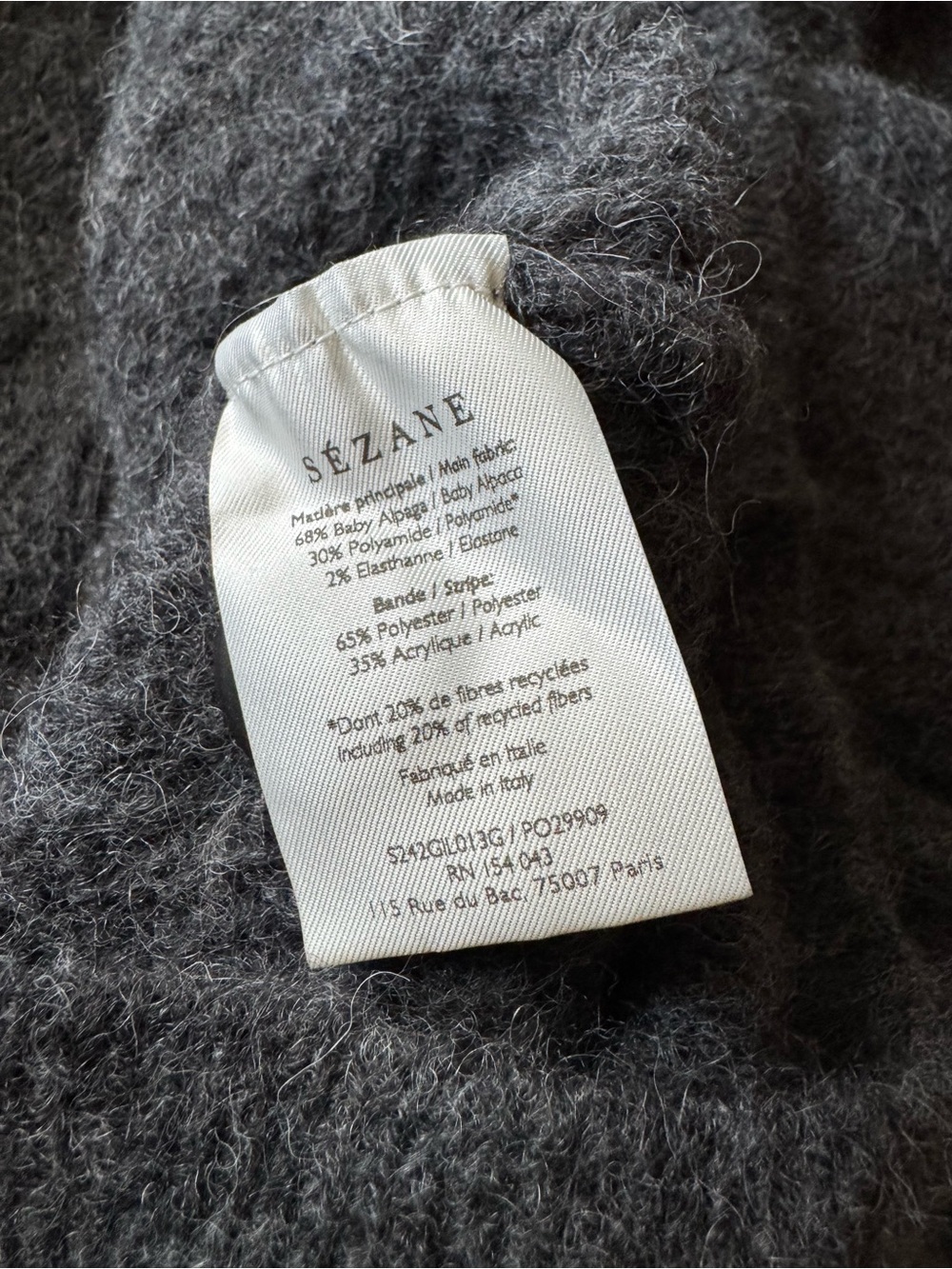 Sezane Othello Cardigan in Charcoal Grey - Picture 6 of 9